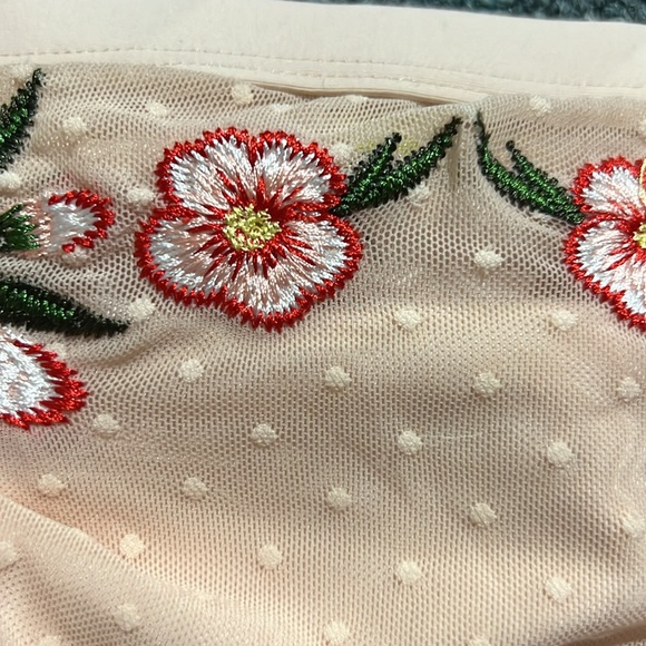 GIANNI BINI mesh floral lingerie inspired bikini set pale pink swim medium M - Picture 11 of 11